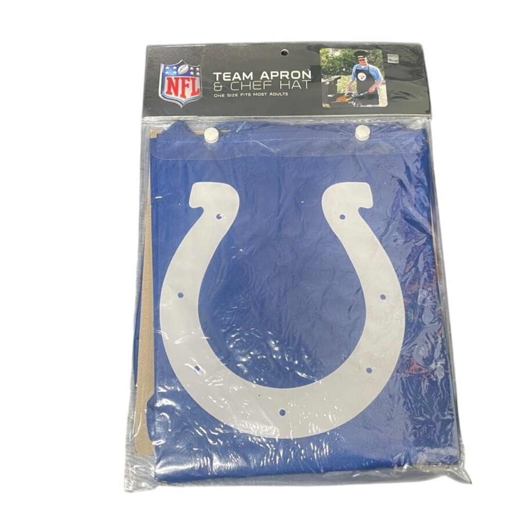 NFL Indianapolis Colts Team Apron and Chef Hat Set Blue One Size PSG New